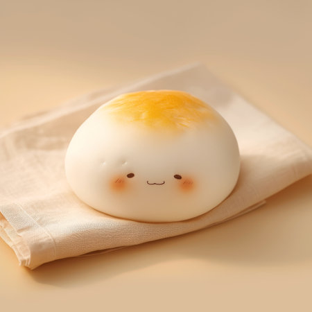 Kawaii kawaii dumpling on a napkinの素材
