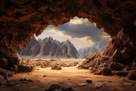 Cave in the desert of Egypt, Sinai Peninsula, Sharm El Sheikhの素材