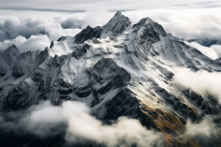 Aerial view of Himalayas mountains, Nepal, Asia.の素材