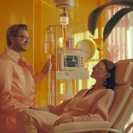 Doctor and patient in the hospital. Healthcare and medicine. Doctor and patient.の素材