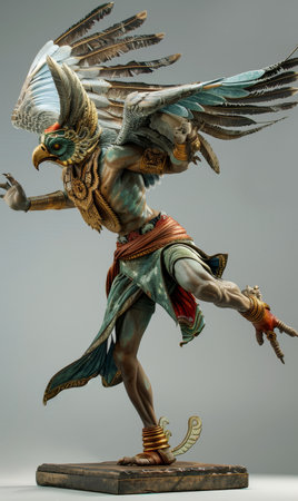 Porcelain statuette of a mythological Greek godの素材