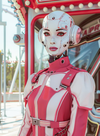 Closeup of a cosplay figure at the carnival.の素材