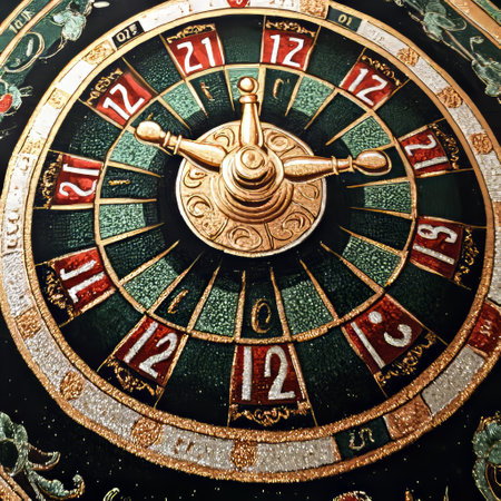 Roulette wheel in casino, close-up. Casino roulette backgroundの素材