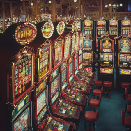 The interior of a slot machine in the Las Vegas strip.の素材