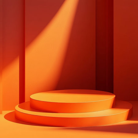Abstract scene podium mockup. Award ceremony concept. 3d renderの素材