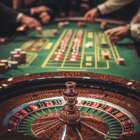 Roulette table in casino. Gambling and casino concept.の素材
