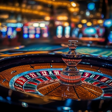 Roulette wheel in casino. Casino roulette wheel in casinoの素材