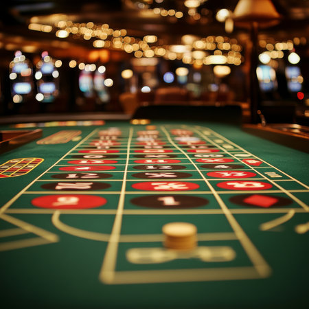 Casino roulette table in casino. Roulette table in casinoの素材