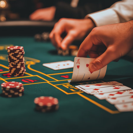Croupier playing poker at the casino. Close-up.の素材