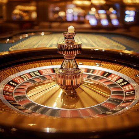 Roulette table in casino. Roulette wheel in casino.の素材
