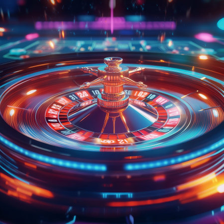 Casino roulette wheel. 3d rendering, 3d illustration.の素材
