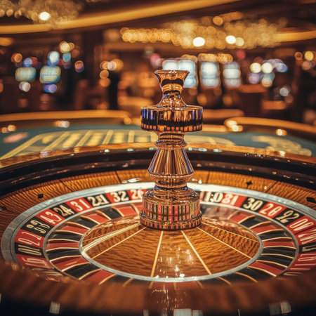 Casino roulette wheel in casino. Roulette wheel in casinoの素材