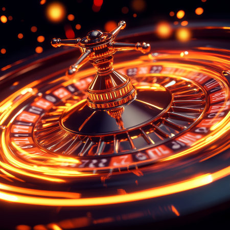Casino roulette wheel on a black background. 3d renderingの素材