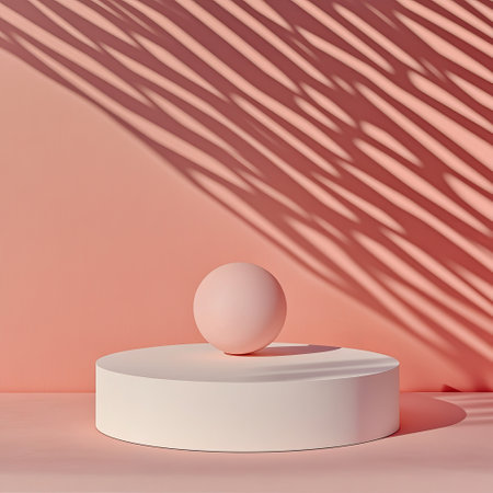 3d render of minimal abstract geometric forms. Glossy white podium for product presentation.の素材