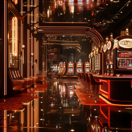 The interior of a slot machine at the Venetian hotel.の素材
