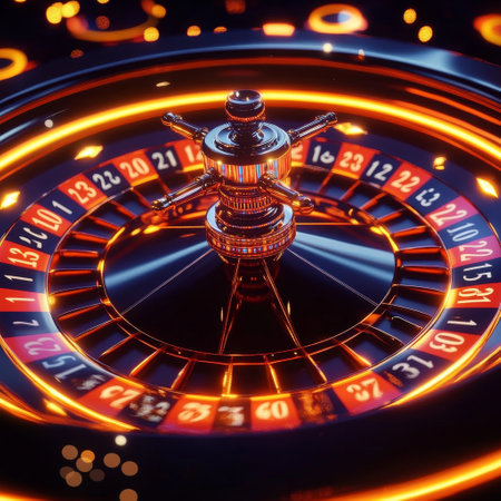 Roulette wheel in casino. 3d rendering, 3d illustration.の素材