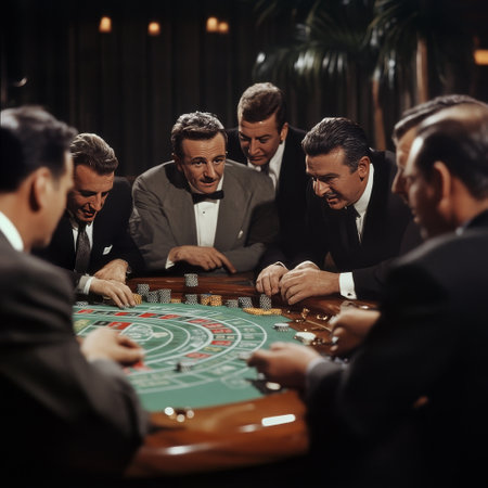 Group of young people playing roulette in casino. Focus on roulette player.の素材