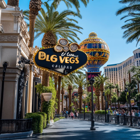 The theme park attractions based on the film industry at the Bellagio Hotel and Casino in Las Vegas.の素材