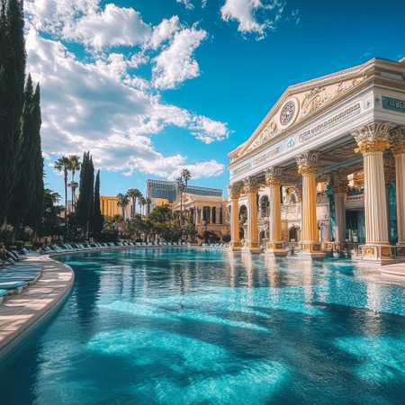 The luxury Venetian hotel and casino in Dubai, United Arab Emirates.の素材
