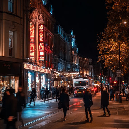 Oxford street at nightの素材