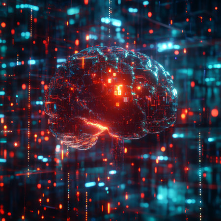 3d rendering of artificial intelligence concept. Computer generated image of human brainの素材