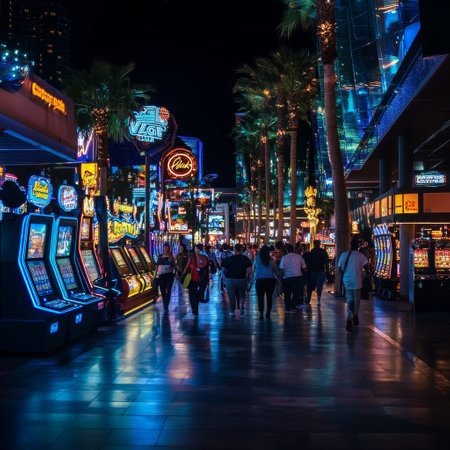 in Las Vegas, Nevada. The Fremont Street Experience is a pedestrian mall and attraction in downtown Las Vegasの素材