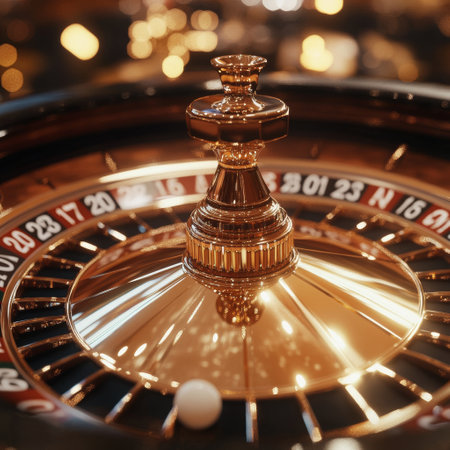 Roulette wheel in casino, closeup. 3d renderingの素材