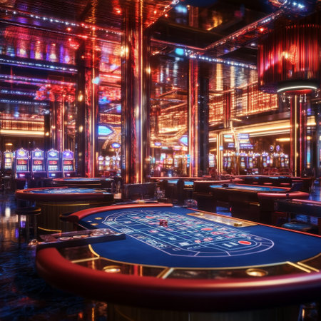 Roulette table in casino. Roulette table in casino.の素材