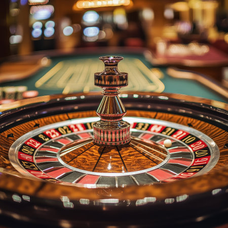 Casino roulette wheel in casino. Casino roulette table.の素材