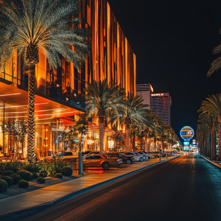 View of Dubai downtown at night, United Arab Emiratesの素材
