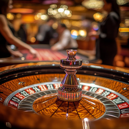 Roulette wheel in casino. Casino roulette wheel in casinoの素材