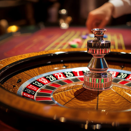 Roulette table in casino. Roulette wheel. Casino gambling conceptの素材