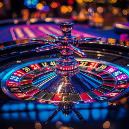 Roulette wheel in casino. Roulette wheel in casino.の素材