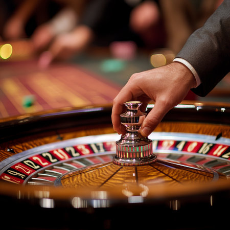 Man playing roulette in casino. Close-up. Casino concept.の素材