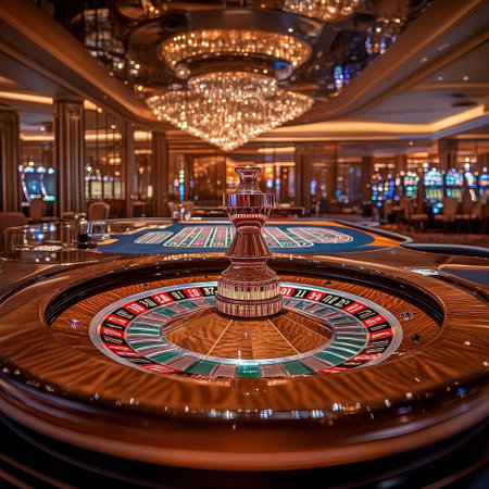 Casino roulette wheel in a luxury casino. 3d renderingの素材