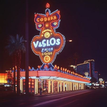 Welcome to Las Vegas sign at night.の素材