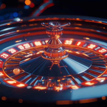 Roulette wheel in casino. Roulette wheel close up.の素材