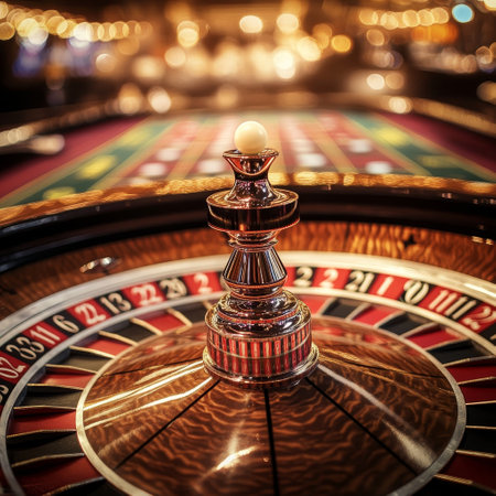 Roulette table in casino. Roulette wheel in casino.の素材
