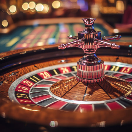 Roulette wheel in casino. Casino roulette wheel in casinoの素材