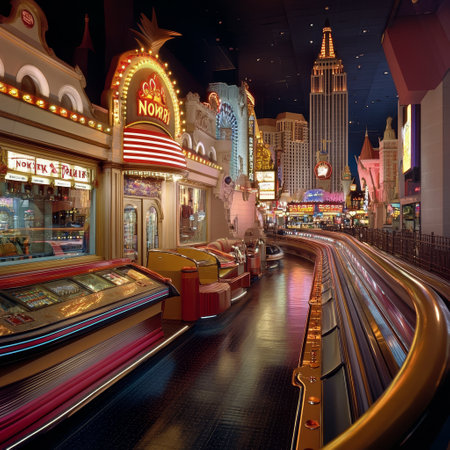 The theme park attractions based on the film industry at the Bellagio Hotel and Casino in Las Vegas.の素材