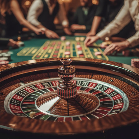 Casino roulette table in casino. Gambling and entertainment conceptの素材