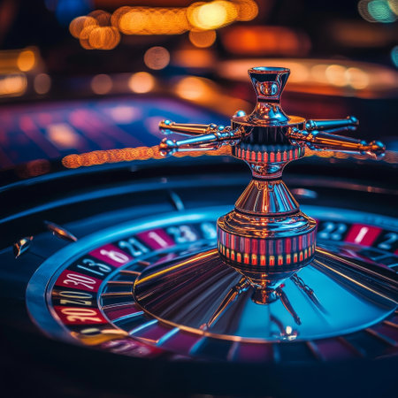 Casino roulette wheel in casino. Roulette wheel in casinoの素材