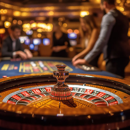 Roulette table in casino. Roulette wheel in casino.の素材