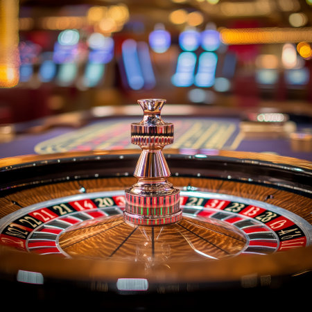 Casino roulette wheel in casino. Roulette wheel in casinoの素材