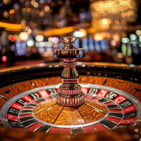 Roulette wheel in casino. Casino roulette wheel in casinoの素材