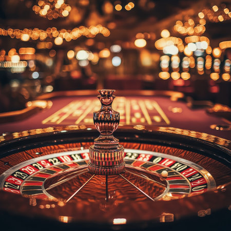 Casino roulette in casino. Roulette wheel in casino.の素材