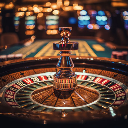 Casino roulette wheel in casino. Roulette wheel in casino.の素材