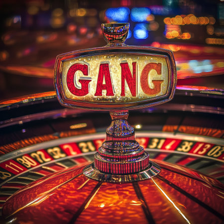 Casino roulette wheel on the background of the night city.の素材