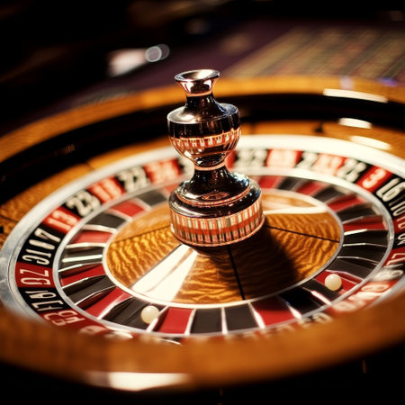 Casino roulette wheel close up. Casino roulette table.の素材