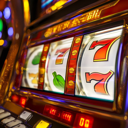 Slot machine wins the jackpot in the casino. Close-upの素材